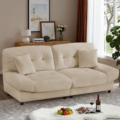 Sofá Loveseat tapizado de terciopelo cómodo sofá seccional pequeño para sala de estar Foto 1 de 4