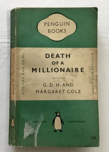Vintage Green Penguin - Death Of A Millionaire G.D.H & M. Cole 1st Ed 1950 - Picture 1 of 14