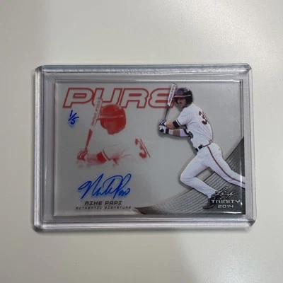 2014 Leaf Trinity Pure Auto Red /5 Mike Papi #P-MP1 Auto - Image 1 of 2