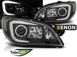Projector Headlights fits for Subaru Impreza 2 II GD 2006-2007 LED Tube Black D2 - Picture 1 of 8