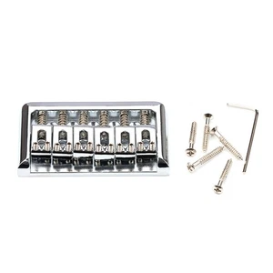 Puente rígido fijo de 6 cuerdas para guitarra eléctrica Strat Tele 10,4 mm cromado - Imagen 1 de 9