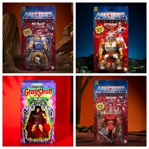 Lote exclusivo de figuras de acción MOTU Origins Rio Blast Extendar He-Ro Geldor 5,5" - Imagen 1 de 21