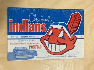 1960 Cleveland Indians Vs Chicago Scorecard ufficiale con scritta - Foto 1 di 3