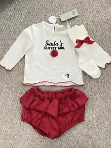 Baby Girls 3-6 Months River Island 3 Piece Christmas Outfit Santas Cutest Girl - Picture 1 of 12