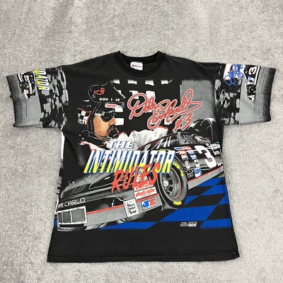 Vintage DALE EARNHARDT Shirt Mens XL Intimidator Nascar All Over AOP Graphic 90s - Image 1 of 4