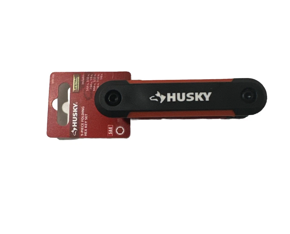 (9-Pk) Husky Folding Hex Key Set Black/Red SAE