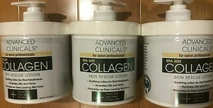 2 x 16 oz Advanced Clinicals SPA SIZE COLLAGEN SKIN RESCUE Lotion 16 Oz (454g) - Picture 1 of 4