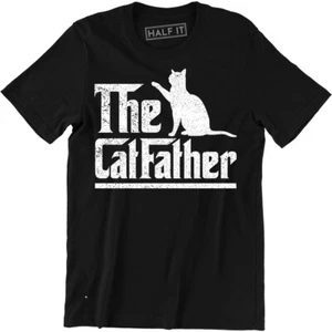 The Catfather T-Shirt Cat Dad Pet Lover Gift Ideas Fathers Day Daddy Tee Shirt - Picture 1 of 4