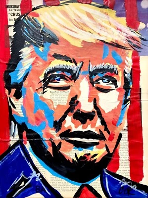 EXPRESIONISMO CORBÉLICO 16X20 PERFIL TRUMP BELLAS ARTES HOGAR DISEÑO INTERIOR Foto 1 de 4