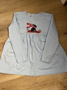 Girls Sz 8 Winter Appliqué Tunic Top. Dog Sled Embroidery. The Bumble Bee Brand - Picture 1 of 7