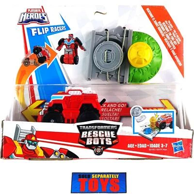 Playskool Heroes HEATWAVE fire truck Transformers RESCUE BOTS flip racer figure - Image 1 of 3