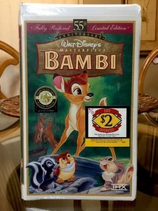 Walt Disney Masterpiece Bambi 55th Anniversary Limited Ed VHS Clam Shell Sealed - Picture 1 of 5