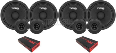 DS18 PRO-GM6.4PK2 6.5" 1200W 4 Ohm 4 Alto-falantes Midrange + 4 Bullet Tweeter Pacote com 2 - Imagem 1 de 4