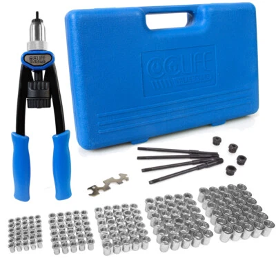 Nietmutternzange Gewinde Nieten Zange Set mit Stahl Nietmuttern M5 M6 M8 M10 M12 - Bild 1 von 4