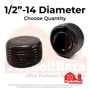 1/2"-14 Alloy Flush-Seal Pipe Plugs Black Oxide USA Made (Pick Quantity) - Picture 1 of 7
