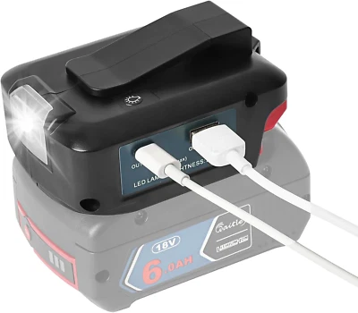 USB Ladegerät Adapter Für Bosch Professional Akku 18V Mit Zwei Usb-Anschlüssen &