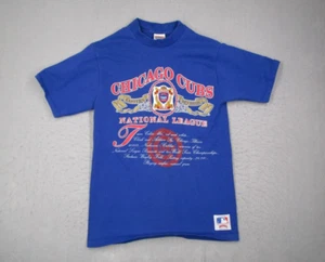 Vintage Chicago Cubs Shirt Mens Large Blue Nutmeg Short Sleeve MLB Made In USA - Picture 1 of 10