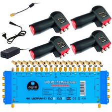 Digital Multischalter PMSE 17/8 Opticum Rocket Quattro quatro LNB HD+ Full HD 3D