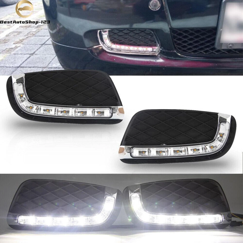 Pair LED DRL Daytime Running Lights Fog Lamps For Benz Smart Fortwo 2008-2011 - Image 1 of 4
