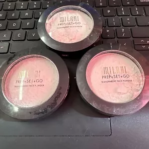 Lot 3 Milani PREP + SET + GO Transparent Face Powder 01 Sealed. Broken. As Is - Picture 1 of 2