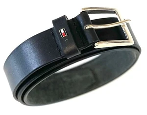 Tommy Hilfiger Men's Adan Leather Belt 3.5, AM06625 80-110CM,32-44 inch_ Black