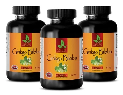 Brain Boost, enfoque, memoria. Extracto de Ginkgo Biloba en Polvo 60mg - 3 B,180 Comprimidos Foto 1 de 2