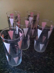 5 Glasses Mid Century Modern 6" Tall - Picture 1 of 3