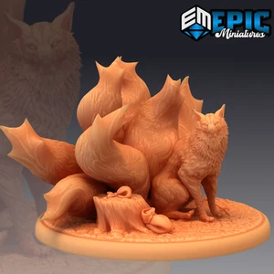 Nine Tailed Fox Pose B by Epic Miniatures Monster RPG D&D Pathfinder 3D Print - Picture 1 of 1