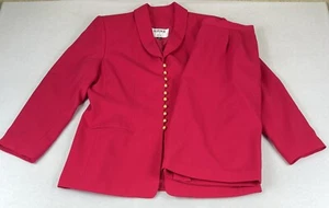 VTG Kasper ASL Reddish-Pink Lined Skirt Suit Women’s 12 - Picture 1 of 10