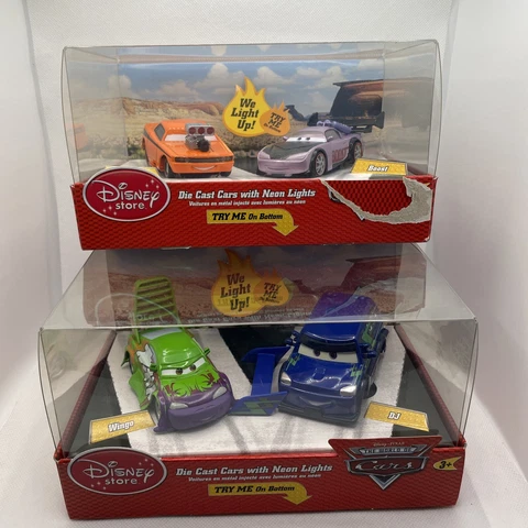 Disney Store Diecast Cars with Neon  Lights   Wingo/DJ and Snot Rod/Boost Cover