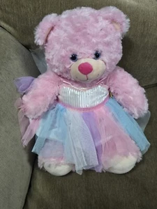 Build A Bear Pink Bear Blue Eyes 16" Dress - Picture 1 of 1