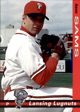 1999 Lansing Lugnuts Grandstand #24 Aaron Sams Omaha Nebraska NE Baseball Card