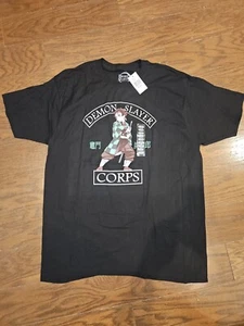 Demon Slayer Corps Tanjiro Short Sleeve T-shirt Mens Size X Large Black Graphic - Picture 1 of 3