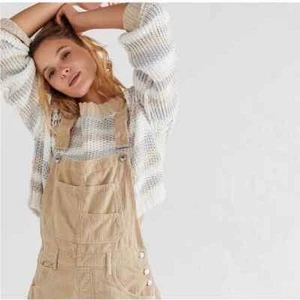 Suéter Tejido Recortado Free People Devon XL Gravedad Combo Rayas Slouchy Boho - Imagen 1 de 9