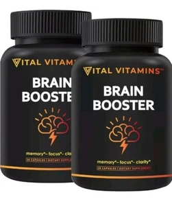 Vital Vitamins Brain Supplements for Memory and Focus 30 Count Each (Pack of 2)  - Picture 1 of 7