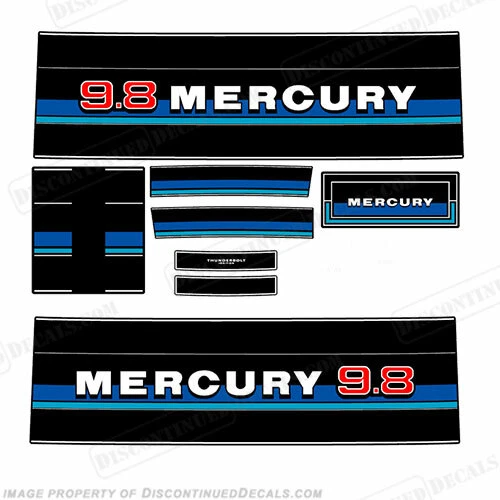 Fits Mercury 1983 9.8hp Outboard Decals - Image 1 of 1