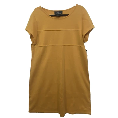 Lennie for Nina Leonard Womans NWT Mustard Yellow Short Sleeve Pullover Dress XL - Image 1 of 4