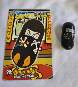 Mighty Beanz # 98 Ninja Black Bean Vintage Series 2 With Fighting Team Card - Picture 1 of 4