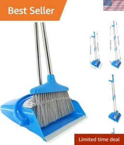 Extendable Long Handle Broom & Windproof Dustpan Set, Perfect for Home Cleaning - Picture 1 of 6