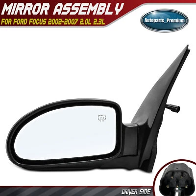 Espejo retrovisor térmico eléctrico izquierdo del conductor para Ford Focus 2002 2003 2004 2005-2007 negro Foto 1 de 4