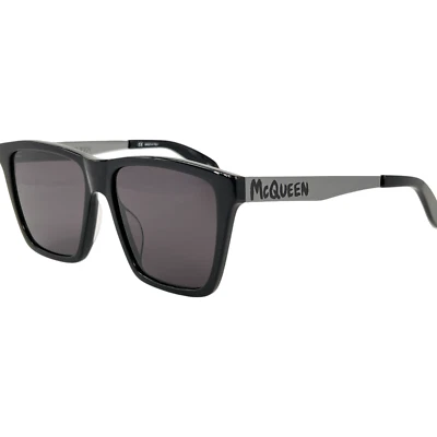 Gafas de sol Alexander McQueen AM0352S de plástico para hombre 001 negro rutenio 57-16 Italia Foto 1 de 4