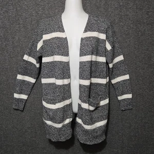 Madewell Strickjacke Pullover Damen klein gestreift offene Fronttaschen leicht - Bild 1 von 9