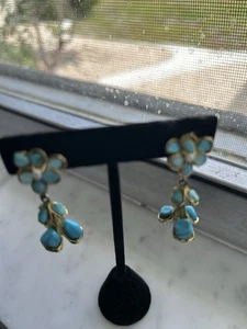 Swoboda gemarkt Türkis Clip On, baumelnde Ohrringe - Bild 1 von 8