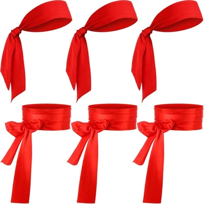 9 Pcs Pirate Costume Accessories Set 3 Pirate Bandanas Eye Patchs Masks Sash ... - Image 1 of 4