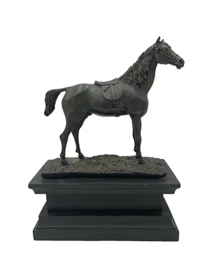 Estatuilla de escultura de caballo de resina de colección con plataforma base de fieltro 11x8" ecuestre Foto 1 de 4