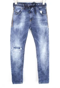 DIESEL Krailey-R-NE 069AA Women Jeans W23 Jogg Sweat Ripped Boyfriend Fit Blue * - Picture 1 of 9