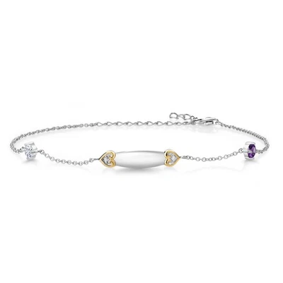 Juego de tobilleros de plata 925 y oro amarillo de 10 quilates con moissanita (0,50 Cttw) Foto 1 de 3