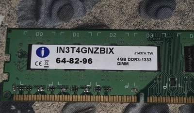 Integral IN3T4GNZBIX J1437A TW DDR3 4GB PC3-10600 1333MHz RAM 1.5v CL9 Non-ECC - Image 1 of 3