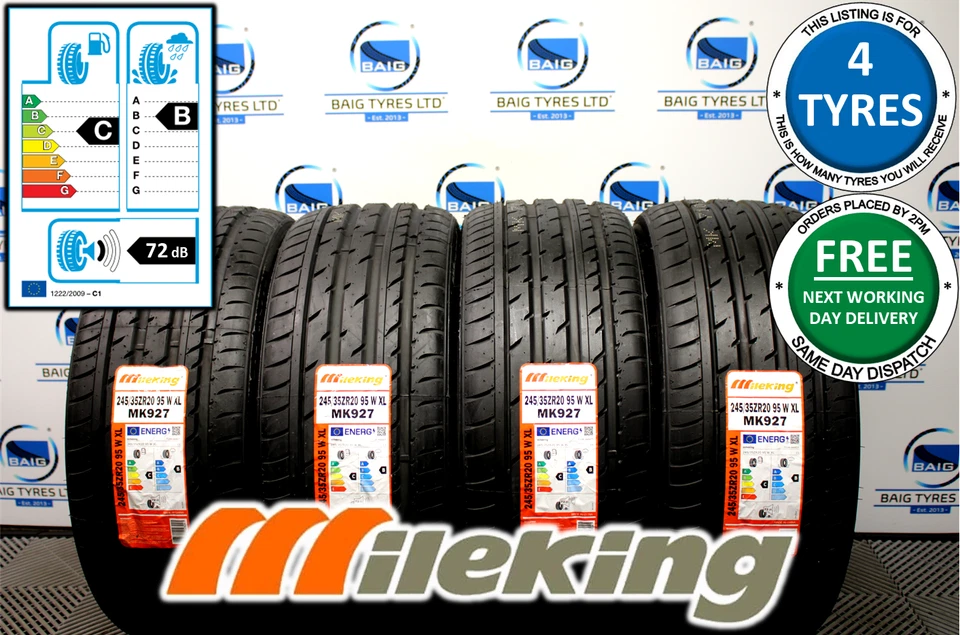 X4 245/35ZR20 245 35 20 95W XL MILEKING MK927 NEW TYRES *GREAT C/B RATED* (FOUR) - Image 1 of 4
