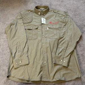 NEW Tag Safari Men’s XL Khaki Hunting Shooting Shirt Padded Shoulder - Picture 1 of 14